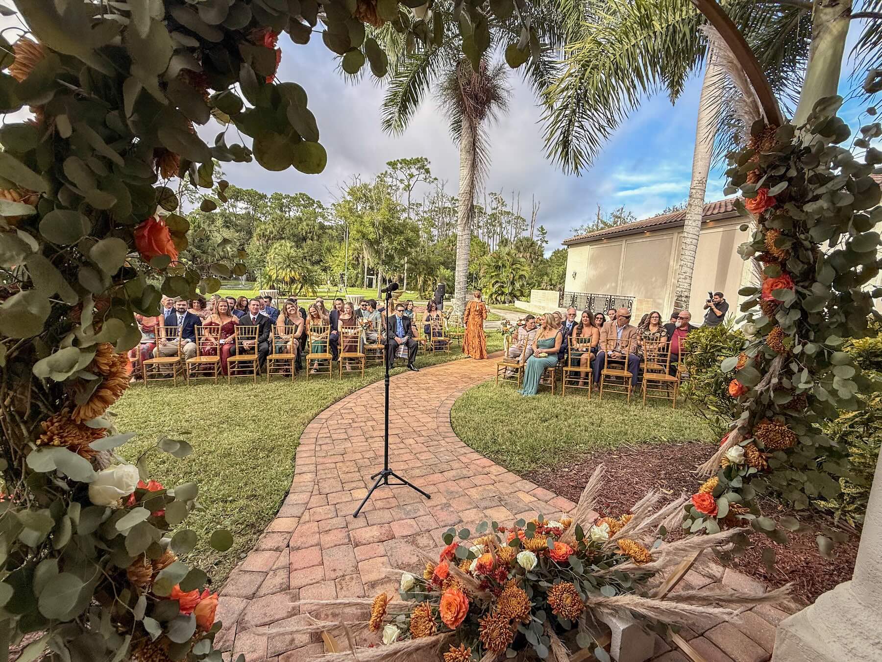 Curved Aisle Garden Wedding Ceremony Layout at Bonita Ranch