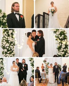 Hannah and Joey’s rain backup wedding ceremony at Bonita Ranch, a Mediterranean wedding venue in Melbourne Florida