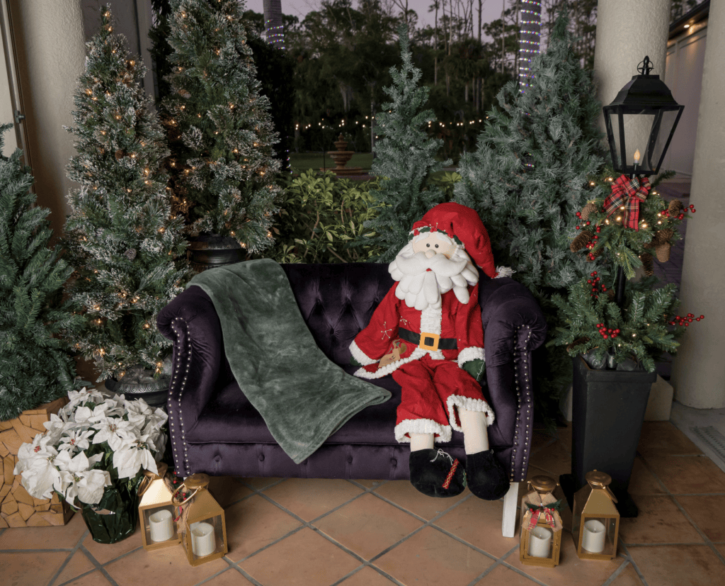 Christmas photo area for a holiday party at Bonita Ranch in Melbourne, Florida