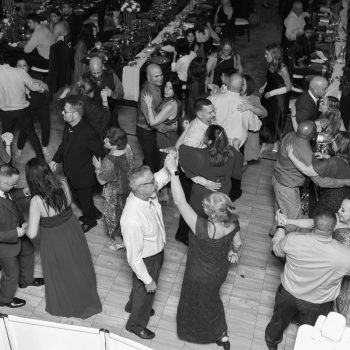 Wedding guests dancing joyfully at Bonita Ranch, entertained by Best Choice DJs in Brevard County, Florida.